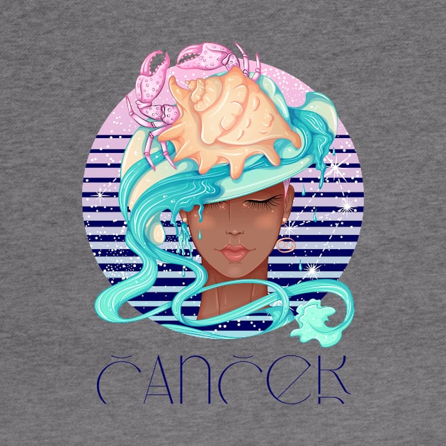 Cancer Zodiac Sign | Circle  Beautiful Girl by Violete Designs